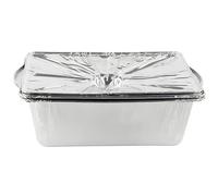 Bluesky Lot de 2 casseroles rectangulaires avec couvercles, idéales pour une cuisine et un rangement pratiques, grandes, argentées