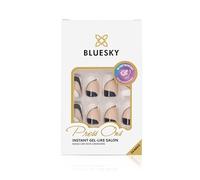 Bluesky Lot de 24 faux ongles à presser - Pointe ballerine - Monochrome avec languettes adhésives - Différentes tailles - Faux ongles pour femme