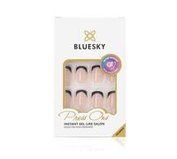 Bluesky Lot de 24 faux ongles à presser - Pointe carrée - Noir - Avec patchs de colle - Différentes tailles - Faux ongles pour femme