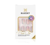 Bluesky Lot de 24 faux ongles à presser - Pointe carrée - Vernis miroir avec languettes de colle - Différentes tailles - Faux ongles pour femme