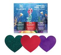 Bluesky Lot de 3 vernis à ongles Peel Off pour enfants - Collection Under The Sea - Rouge, vert, violet - Facile à décoller - Non toxique - À base d'eau - Sans odeur - Coffret cadeau - 3 x 5 ml - Avec