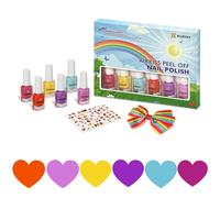 Bluesky Lot de 6 vernis à ongles pour enfants - Non toxiques à base d'eau - 6 couleurs de 5 ml - Nœud pour cheveux et autocollants pour enfants
