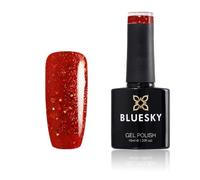 Bluesky Vernis à ongles gel, rouge vif VIP15, 10 ml, paillettes rouges/oranges, nécessite un séchage sous lampe LED UV)