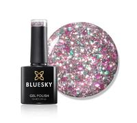 BLUESKY Vernis à ongles gel Sapin de Noël rose, argent et vert pailleté couleur de Noël 2021, résistant aux éclats, 10 ml (nécessite un séchage sous lampe UV LED)