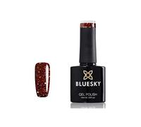 Bluesky Vernis Gel Semi Permanent Cure sous Lampe UV/LED Ruby Red Hollywood Rouge Foncé à Paillettes 10 mL