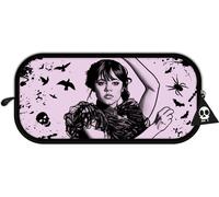 Blue Sky Studios Mercredi Addams Petite trousse de voyage pour transporter des articles de papeterie, stylos, fournitures scolaires, maquillage - Darkness, multicolore, Mercredi Trousse rectangulaire