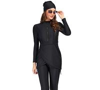 BlueSnow Burkini Islamique Femme - Maillot de Bain Modeste à Manches Longues avec Capuche(3XL, Y19)