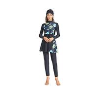 BlueSnow Long-Sleeve Swimwear for Women Modest Swimsuits Girls Beachwear Plus Size Burkini(XL, E4)