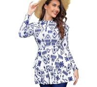 BlueSnow Long-Sleeve Swimwear for Women Modest Swimsuits Girls Beachwear Plus Size Burkini(XS, E2)