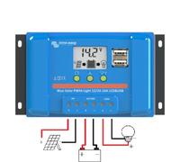 Victron Energy Régulateur de charge solaire BlueSolar PWM-LCD & USB 12/24 V 10 A Clair