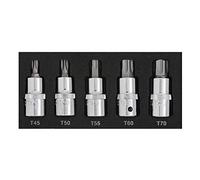 BlueSpot Tools 1505 Lot de 5 embouts Torx 1/2" (T45-T70) (mousse EVA)