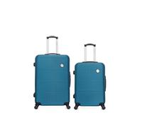 bluestar - lot de 2 valise grand format et valise weekend london - - bleu paon