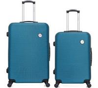 bluestar - lot de 2 valise grand format et valise weekend london - - bleu paon