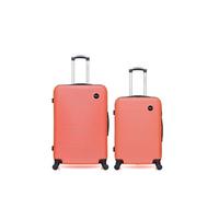 bluestar - lot de 2 valise grand format et valise weekend london - - corail corail G