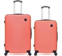 bluestar - lot de 2 valise grand format et valise weekend london - - corail corail G