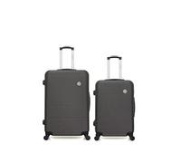 bluestar - lot de 2 valise grand format et valise weekend london - - gris fonce