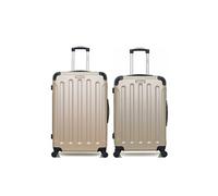 bluestar - lot de 2 - valise grand format et valise weekend madrid - beige