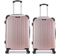 bluestar - lot de 2 - valise grand format et valise weekend madrid - rose dore