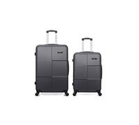 bluestar - lot de 2 - valise grand format et valise weekend miami - gris fonce gris fonce G