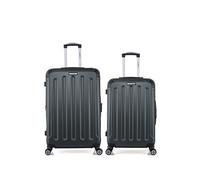 bluestar - lot de 2 - valise grand format et valise weekend tunis - gris fonce