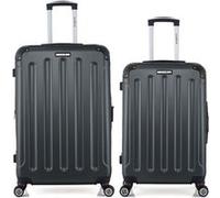 bluestar - lot de 2 - valise grand format et valise weekend tunis - gris fonce