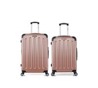 bluestar - lot de 2 - valise grand format et valise weekend tunis - rose dore