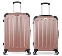 bluestar - lot de 2 - valise grand format et valise weekend tunis - rose dore rose dore G