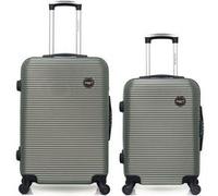 bluestar - lot de 2 - valise weekend et valise cabine london - kaki kaki G