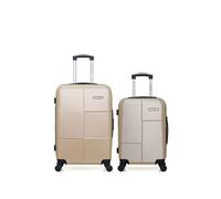 bluestar - lot de 2 - valise weekend et valise cabine miami - beige