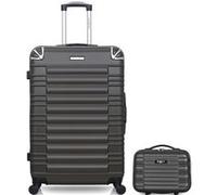 bluestar - lot de 2 - valises grand format et vanity lima - gris fonce gris fonce G