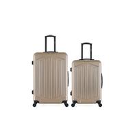 bluestar - lot de 2 - valises grand format et weekend hagen - beige