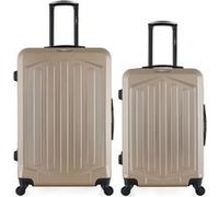 bluestar - lot de 2 - valises grand format et weekend hagen - beige