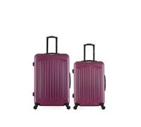 bluestar - lot de 2 - valises grand format et weekend hagen - prune