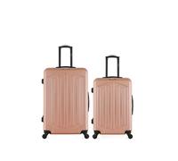 bluestar - lot de 2 - valises grand format et weekend hagen - rose dore