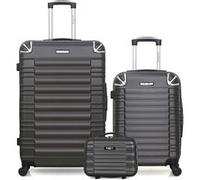 bluestar - lot de 3 - valises grand format, cabine et vanity lima - gris fonce gris fonce G