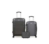 bluestar - lot de 3 - valises weekend, cabine et vanity lima - gris fonce