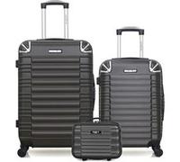 bluestar - lot de 3 - valises weekend, cabine et vanity lima - gris fonce