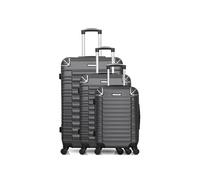 bluestar - set de 3 valises lima 75 cm 4 roues - gris fonce