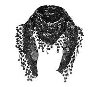 Bluestercool Femmes Écharpe Pompon Châle en Dentelle Wrap Foulards