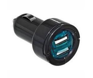 BLUESTORK - Adaptateur allume-cigare (voiture) - 2000 mA - 2 connecteurs de sortie - noir