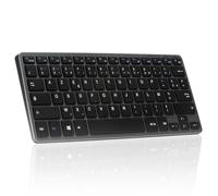 Bluestork - Clavier sans Fil Bluetooth, Mini Clavier Azerty Français, Léger et Silencieux, Connexion Bluetooth 90h D'autonomie, Rechargeable USB C, 14 Raccourcis Multimédias - Noir