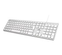 Bluestork Clavier AZERTY filaire pour Mac, touches concaves, 13 raccourcis multimédia, USB/USB-C