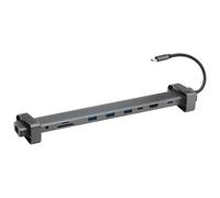 BLUESTORK Hub de Bureau USB-C 10 Ports / Station d'Accueil Multiport, 10-en-1, USB-C, Plug-and-Play, Noir