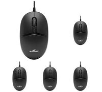 Bluestork - M-W-OFF20 - Souris Filaire Compacte Réactive et Précise - Souris d'ordinateur ambidextre - silencieuse 1000 DPI - Compatibilité PC & Mac - New (Lot de 5)