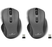 Bluestork M-WL-OFF75 - Souris sans Fil Double Connexion : Bluetooth & USB 2.4 Ghz - sans Fil Rechargeable, Ambidextre, Ergonomique - silencieuse pour PC/Mac - New (Grise) (Lot de 2)