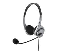 Bluestork MC-101 écouteur/casque Avec fil Arceau Bureau/Centre d'appels Noir, Argent