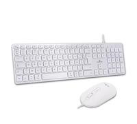 Bluestork Ensemble clavier et souris filaire Mac Blanc AZERTY silencieux 2400 DPI USB-A/USB-C