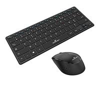 Bluestork - Pack Mini - Pack Clavier & Souris sans Fil Compact - Wireless avec Smart Dongle 2.4Ghz - Design Ultra Slim - Ergonomique - Compatible sur Windows - AZERTY Noir