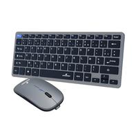 Bluestork Pack Mini V2 - Clavier & Souris sans Fil Rechargeable AZERTY FR | Sans Fil Double Connexion 2.4GHz & Bluetooth, Clavier Compact + Souris 1600 DPI, 80H Autonomie