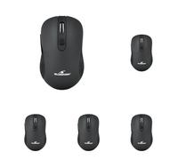 Bluestork Souris sans Fil 6 Boutons Rouge métal- 2,4 GHz - Jusque 1600 Dpi - Compatible Windows et Mac (Noir) (Lot de 5)